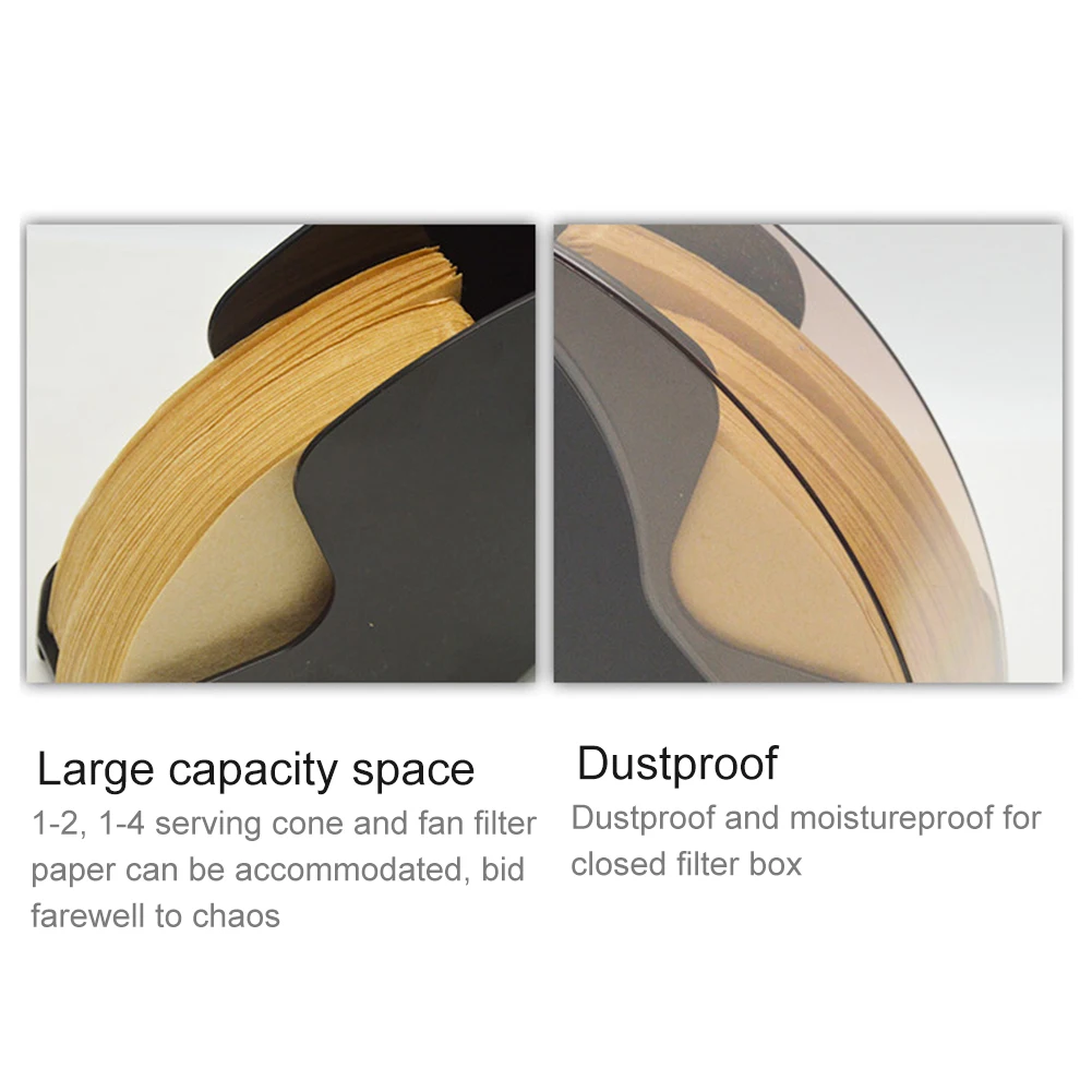 

Dust-proof Acrylic Hand-drip Coffee Filter Paper Storage Container Holder Rack