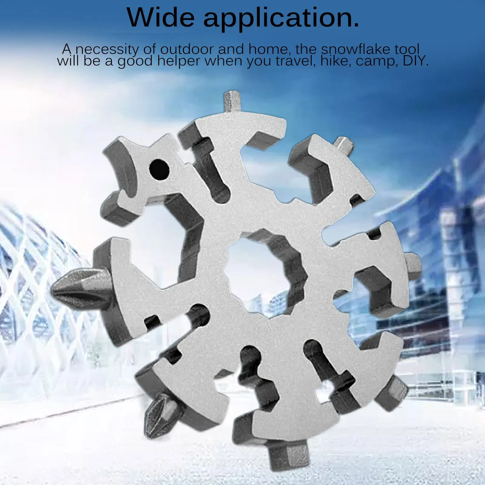 

Функциональный гаечный ключ в виде снежинок 20 в 1, портативный инструмент для активного отдыха, нержавеющая сталь, быстрооткрыватель, антик...