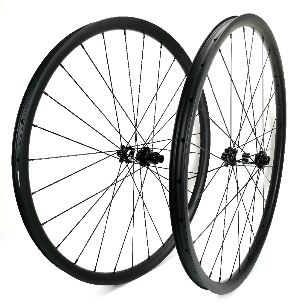 

29er Mountain Bikes carbon wheels 30mm width 24mm depth tubeless MTB XC carbon wheelset with UD matte finish,DT hubs