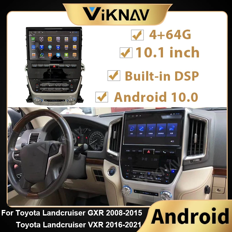 

Мультимедийный проигрыватель на Android для автомобилей Toyota Land cruiser GXR 10,1-2015 Landcruiser VXR 2008-2021,