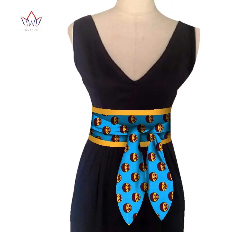 11 BRW Африканский принт Obi Ankara зеленый желтый баска пояс кнопки юбки для женщин подарок ручной работы ремень аксессуар WYB268 - Окраска металла: 11