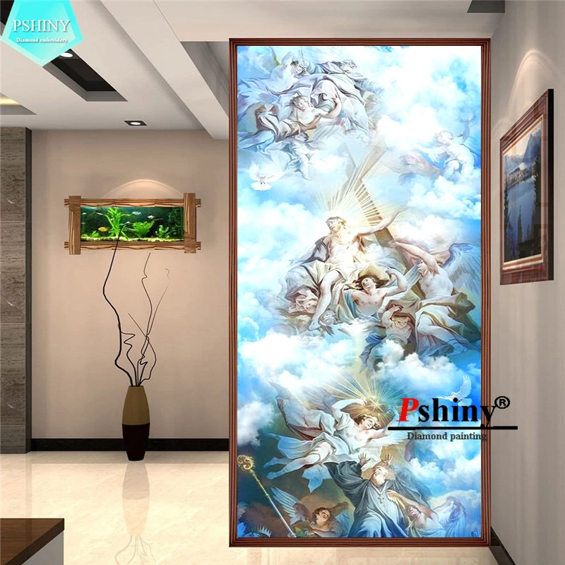 Алмазная вышивка PSHINY 5D сделай сам картина с ангелом христианскими религиозными