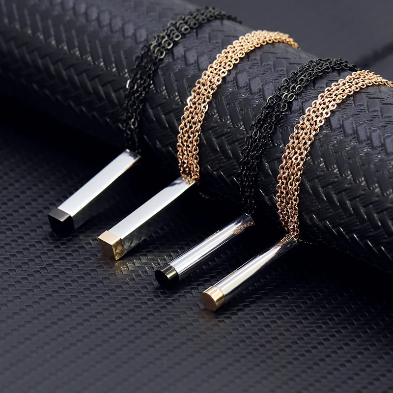 Custom Name Necklace 3D Hidden Message Bar Necklace Scalable Engraved Jewelry Father's Day Gift Stainless Steel Womens Jewelry