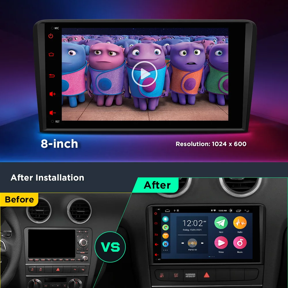 XTRONS 8 ''Android 10 0 автомобильный стерео плеер радио для Audi A3 8P 2003 2009 2010 2011 2012 S3 RS3 Carpaly