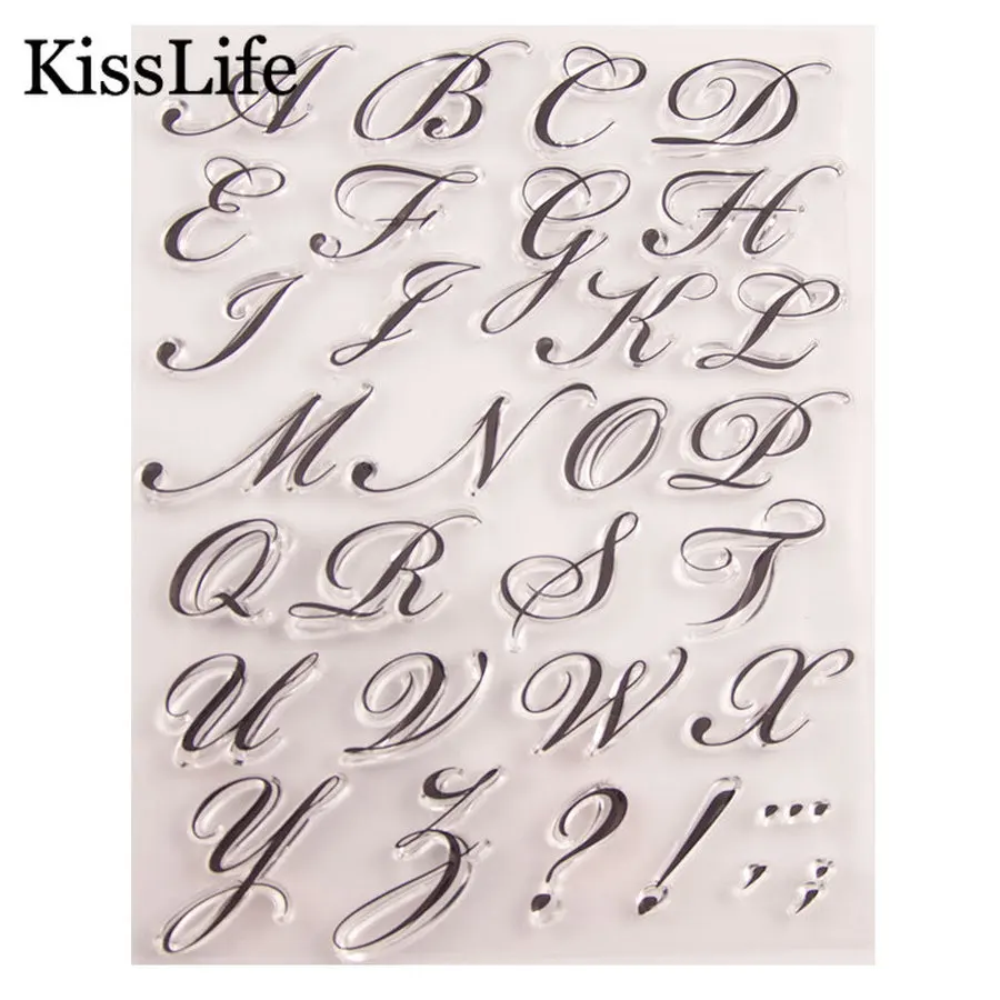 1 лист 26 алфавитов букв символ чистые резиновые штампы для скрапбукинга карты