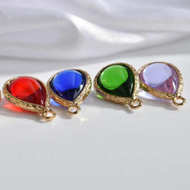 Корейский ветер изысканный край в форме капли Хрустальное стекло кулон DIY