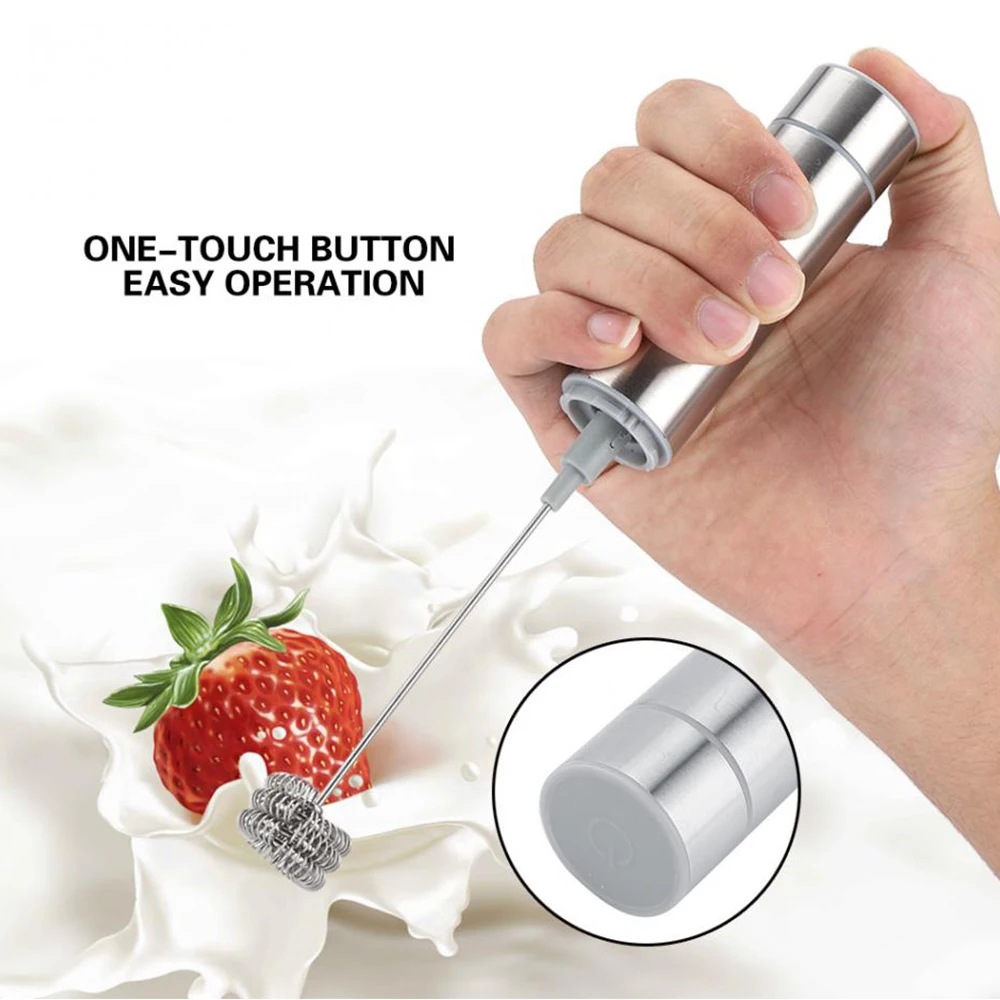 Ручной Электрический вспениватели молока Нержавеющая сталь 3 весна головой