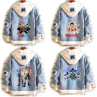 2022 модный костюм Luffy цельный Косплей джинсовые куртки Ace пальто с капюшоном ророноа Зоро костюмы унисекс свитер Топы для пар