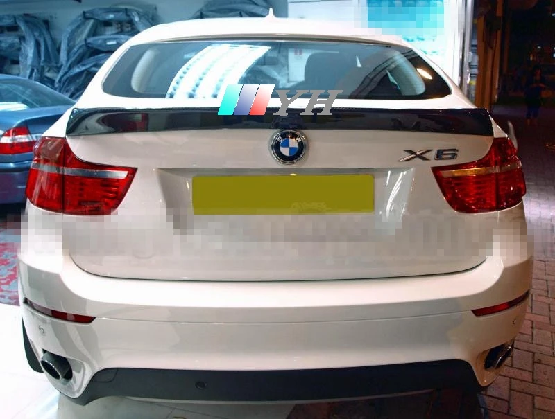 

Для BMW X6 E71 2008-2014 Высокое качество углеродное волокно задний спойлер на крыло, крышу багажник крышка багажника автомобильный Стайлинг