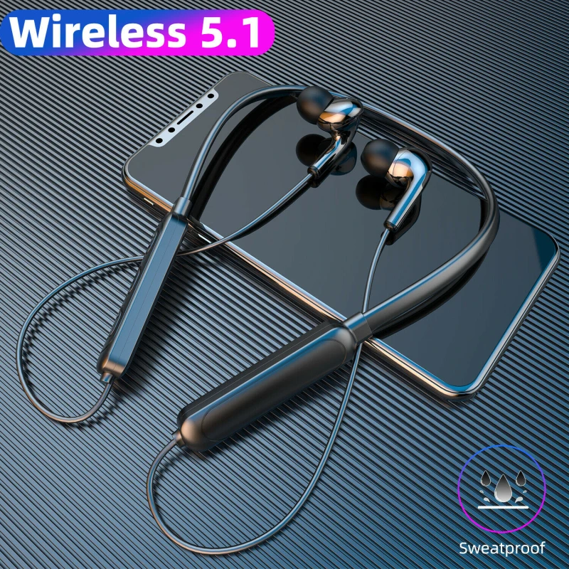 

Wireless Bluetooth-compatitle 5.0 Earphones Sports Running Headset Waterproof Sport Neckband Headphones For Samsung Galaxy S21