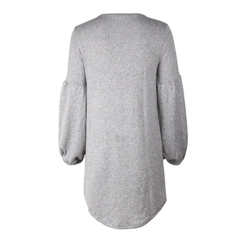 Женское трикотажное женское платье свитер осень зима длинный рукав o образный