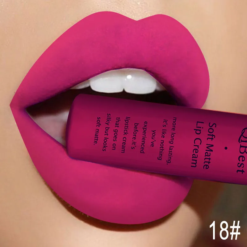Q1617-18 Brand 34 colors Lip Gloss Long Lasting Red Lips Matte Lipstick Liquid Lip Tint Cosmetic Nude Velvet Lipstick Matte Lip Makeup - Цвет: Q1617-18