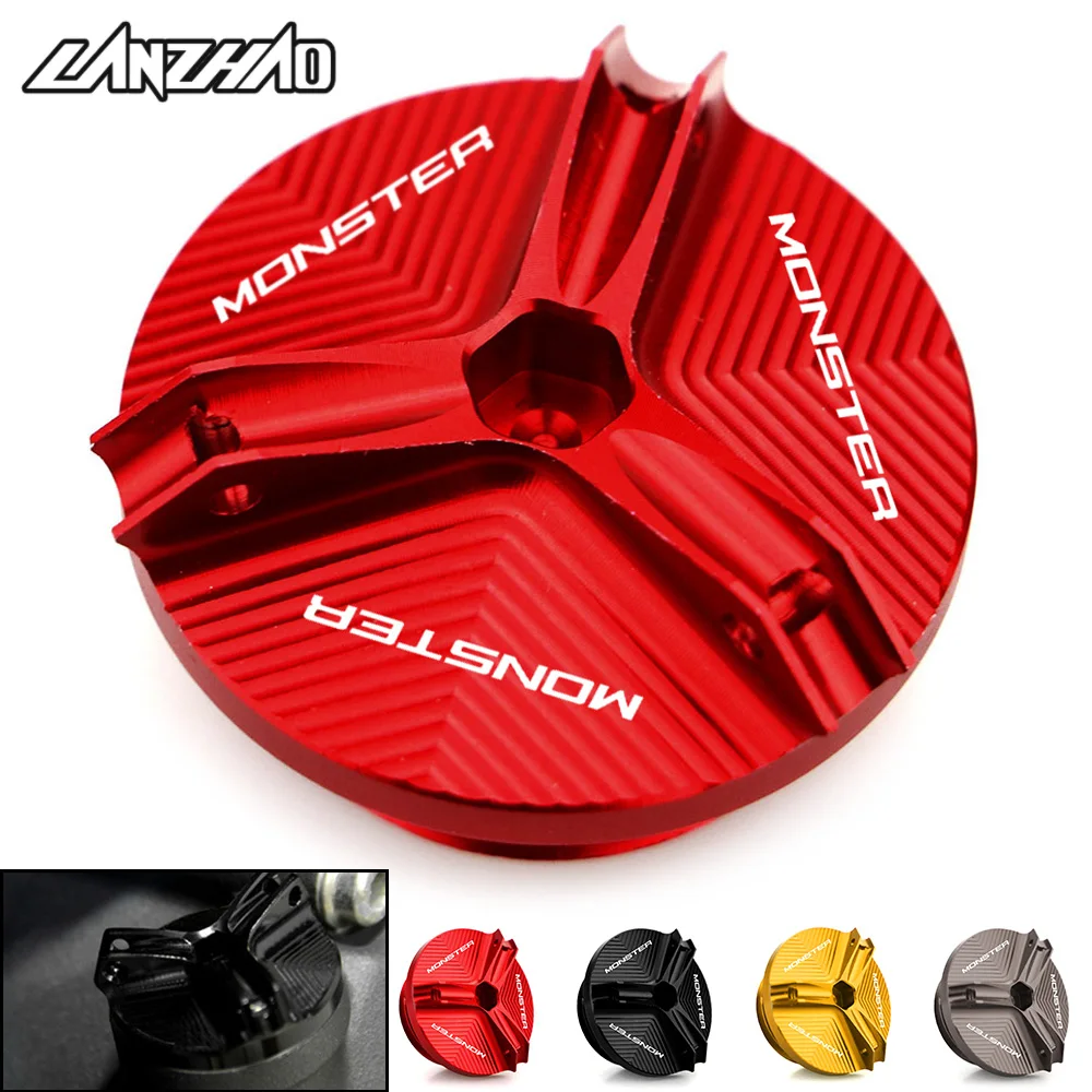 

Motorcycle Engine Plug Fuel Filter Cover Cap Screw CNC Aluminum Accessories for Ducati MONSTER 696 697 795 796 797 821 1200 1200
