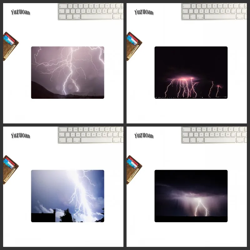 

Mairuige Lightning Natural Landscape Small Size Mouse Pad Laptop Pad Office Exquisite Non-slip Waterproof Table Mat
