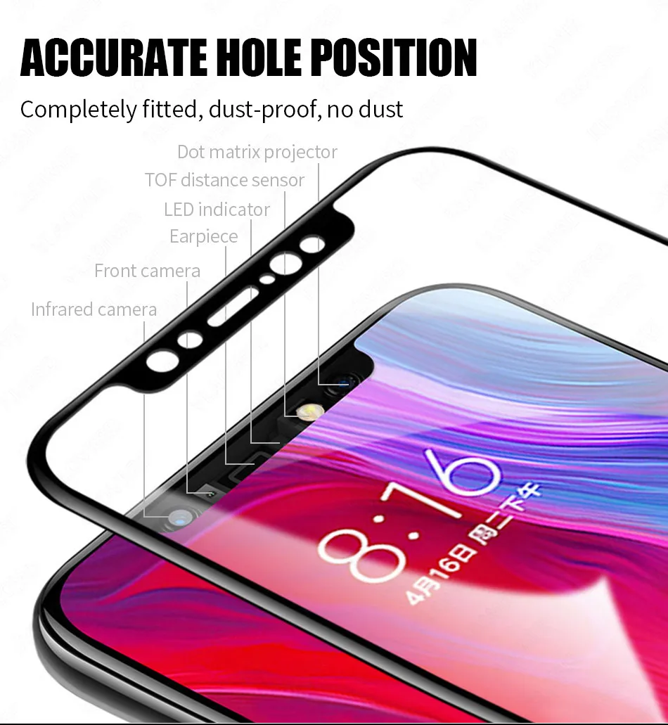 Закаленное стекло с полным покрытием 6D для Xiaomi Mix3 F1 9 8 CC9 SE защитное на весь экран