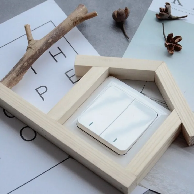 

Solid wood switch stickers with Key Hooks Hydroponic vase Home Living Room on-off Protective Cover Wall Sticker Decorative Craft