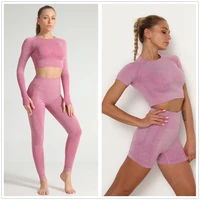 sexy women yoga set seamless two pieces set cami crop top skinny shorts tracksuit high elastic jogger fitness sporty suit 2006