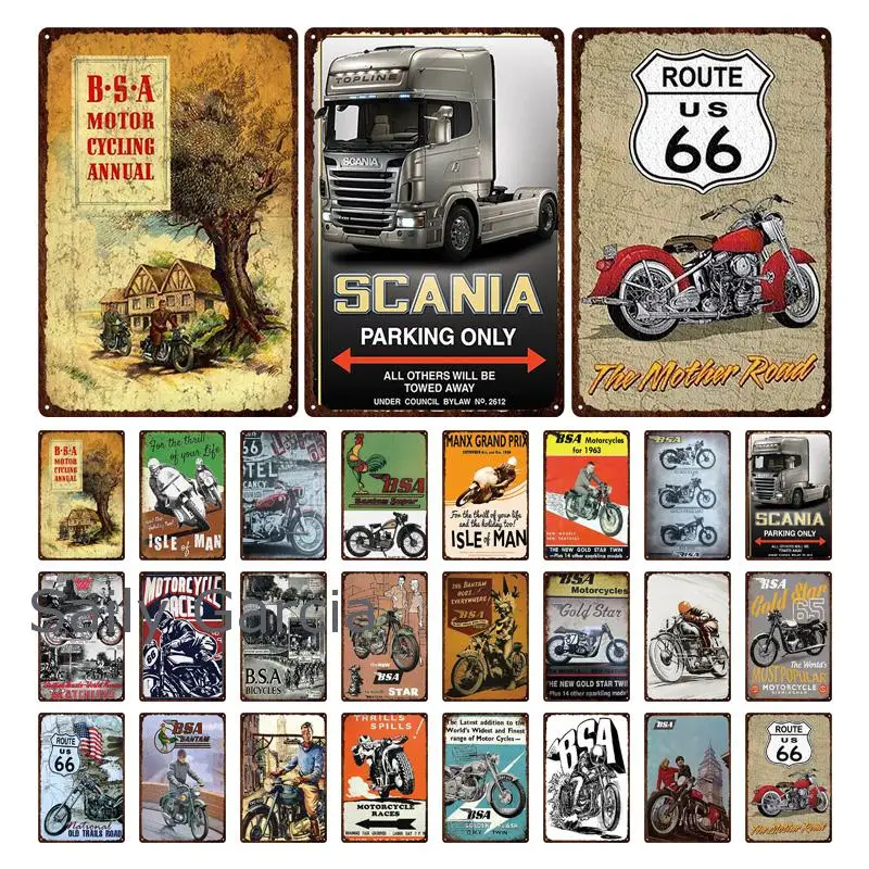 

Metal Poster Plates Motorcycle Race Motor Cycling Annual Retro Vintage Metal Sign Tin Sign Decoration for Home House Garage