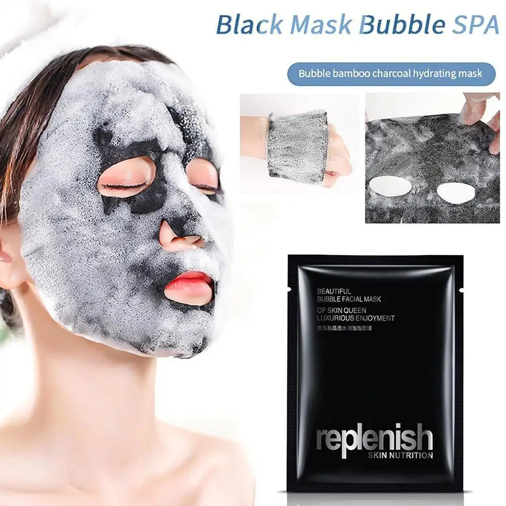 

New Black Sea Salt Crystal Water-Permeable Bubble Mask Volcano Cleansing Moisturizing Mask Deep Cleansing and Exfoliating