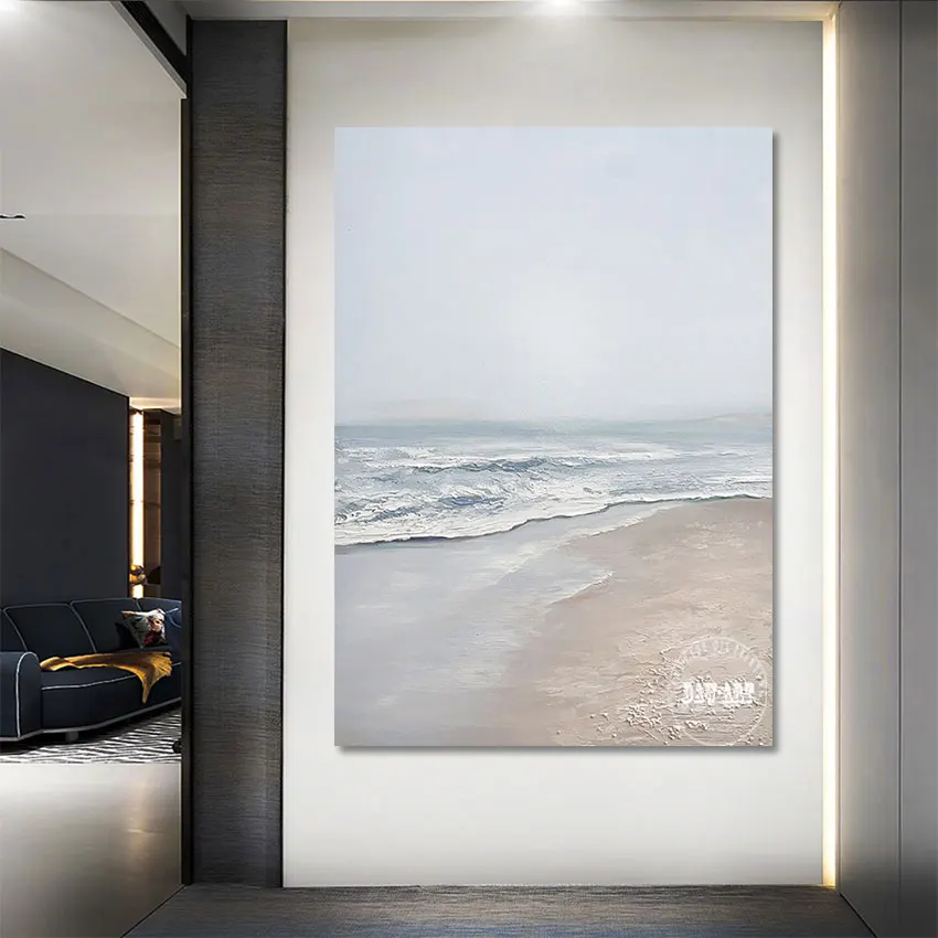 

2022 New Arrival Seascape Abstract Oil Painting Handmade Artwork Canvas Modern Bedroom Office Decoration Wall Art Unframed