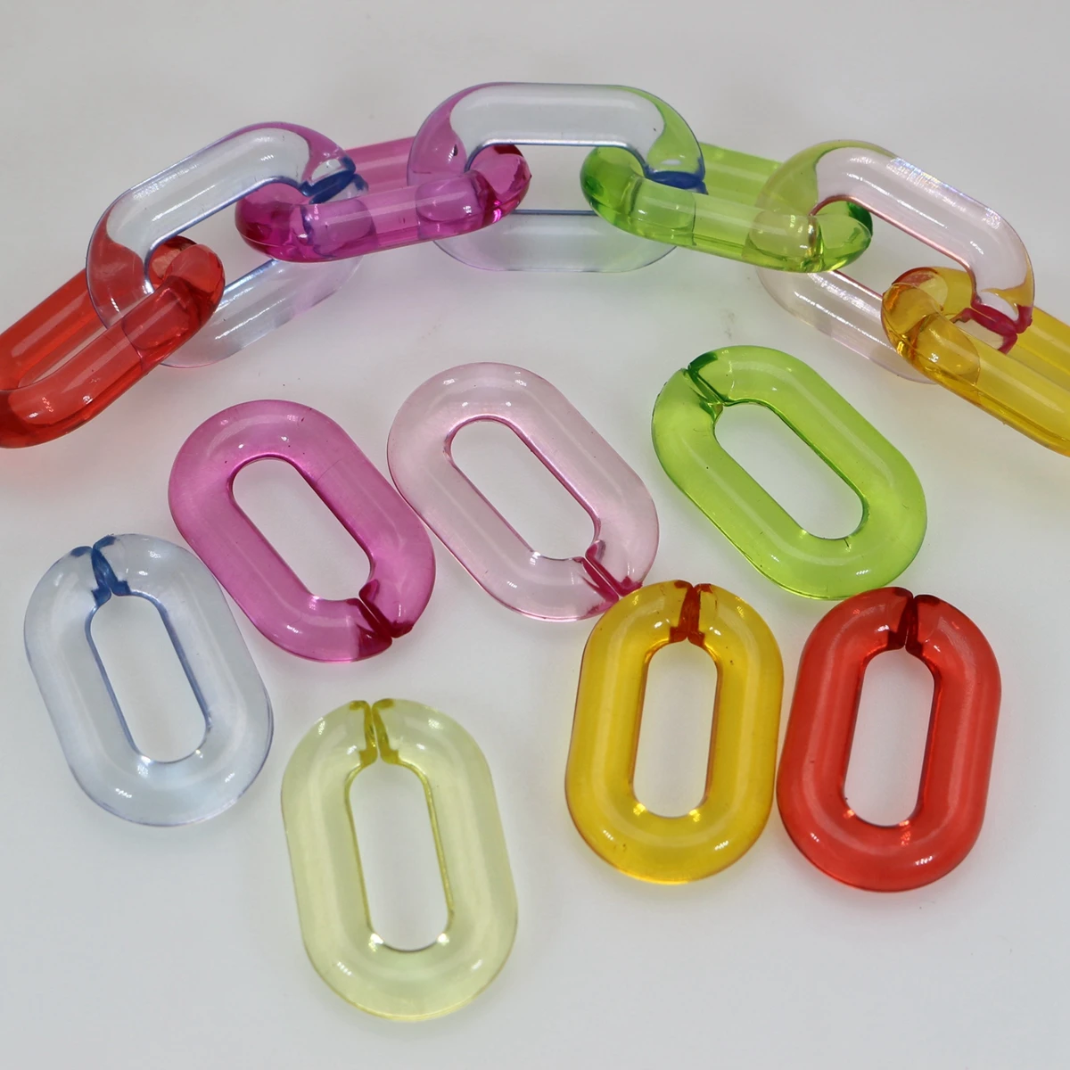 50 см, большие овальные соединительные кольца, Открытые цепочки, бусины 31x20 мм, соединительная цепочка для ожерелья, браслета