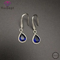 huisept charm earrings 925 silver jewelry water drop sapphire gemstone accessories drop earring for women wedding engagement