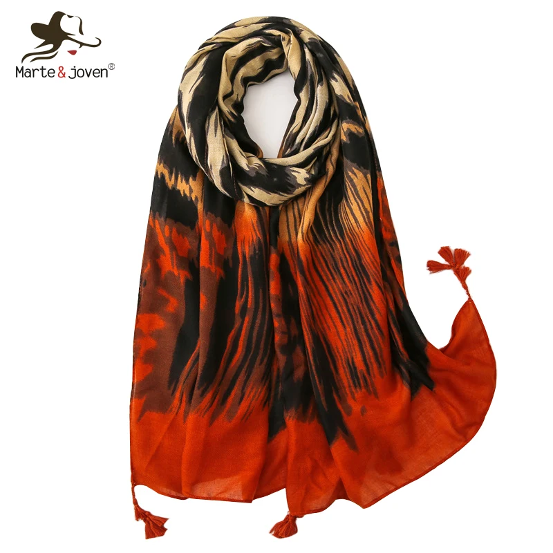 Женский шарф с леопардовым принтом Marte &amp Young классическая красная зимняя шаль