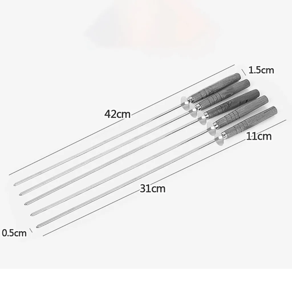 5 шт вертела для многоразовые гриль барбекю шампура из нержавеющей стали шашлык