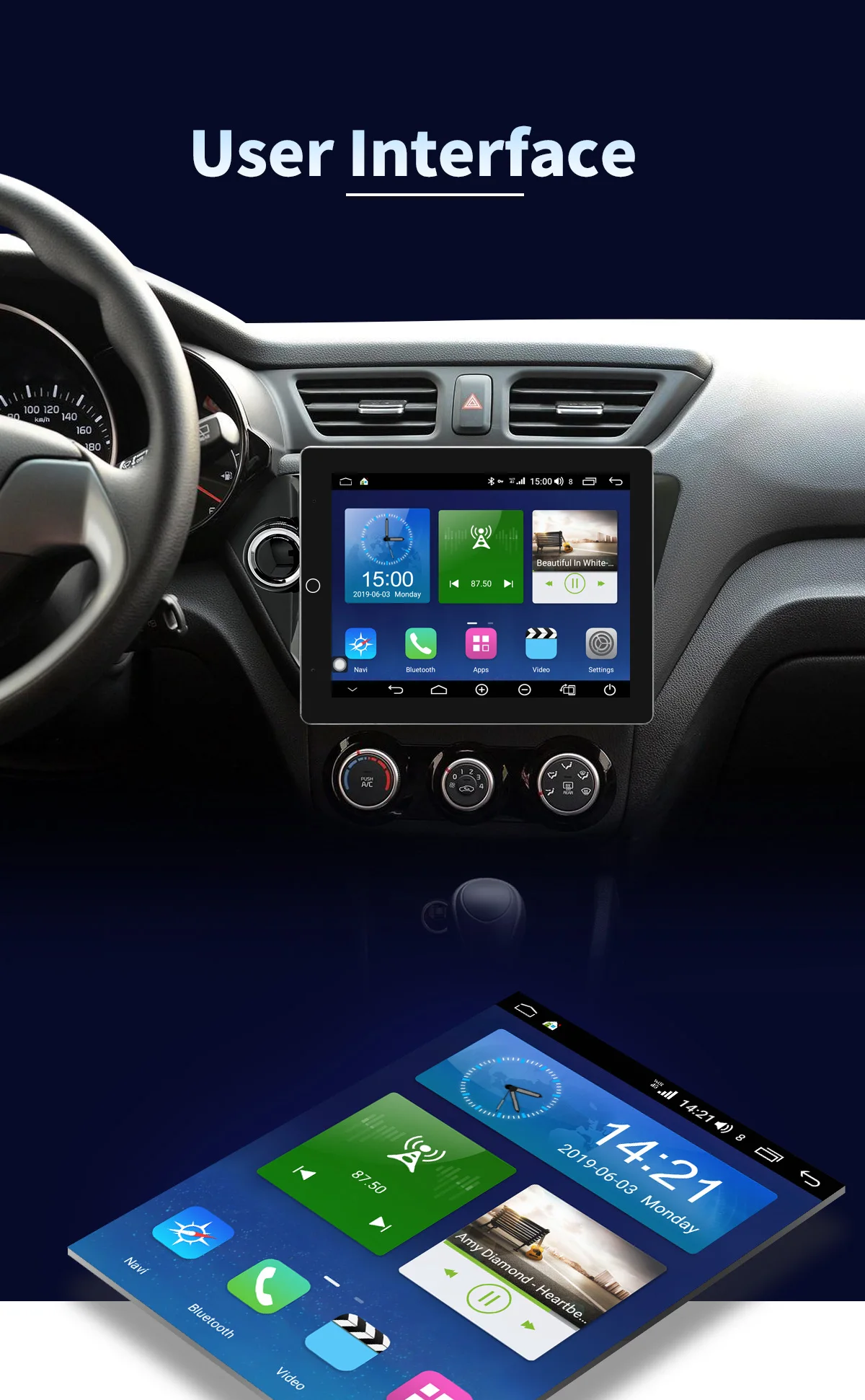 Автомагнитола для Kia Rio/K2 2012- автомобильный Android мультимедийный плеер без DVD 1 din 4G+ 64G автоматический поворотный экран автомобильный стерео gps