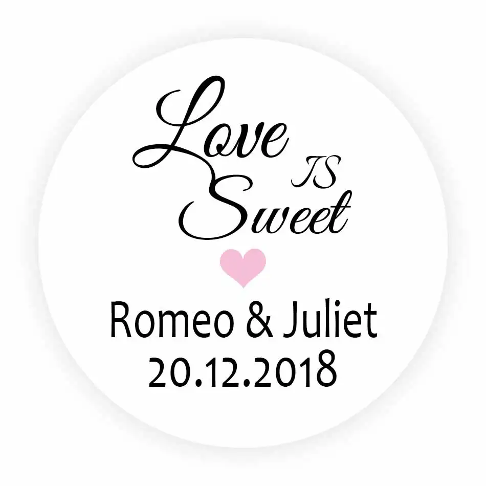DouxArt 100 шт. милые персонализированные наклейки с уплотнениями Love is Sweet 4 см