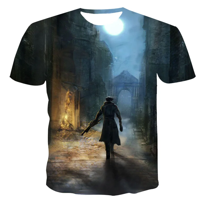 

3D Pure Color Printing Horror Style Cartoon Game CharacterT-Shirt Couples Oversized T-Shirt 100-6XL