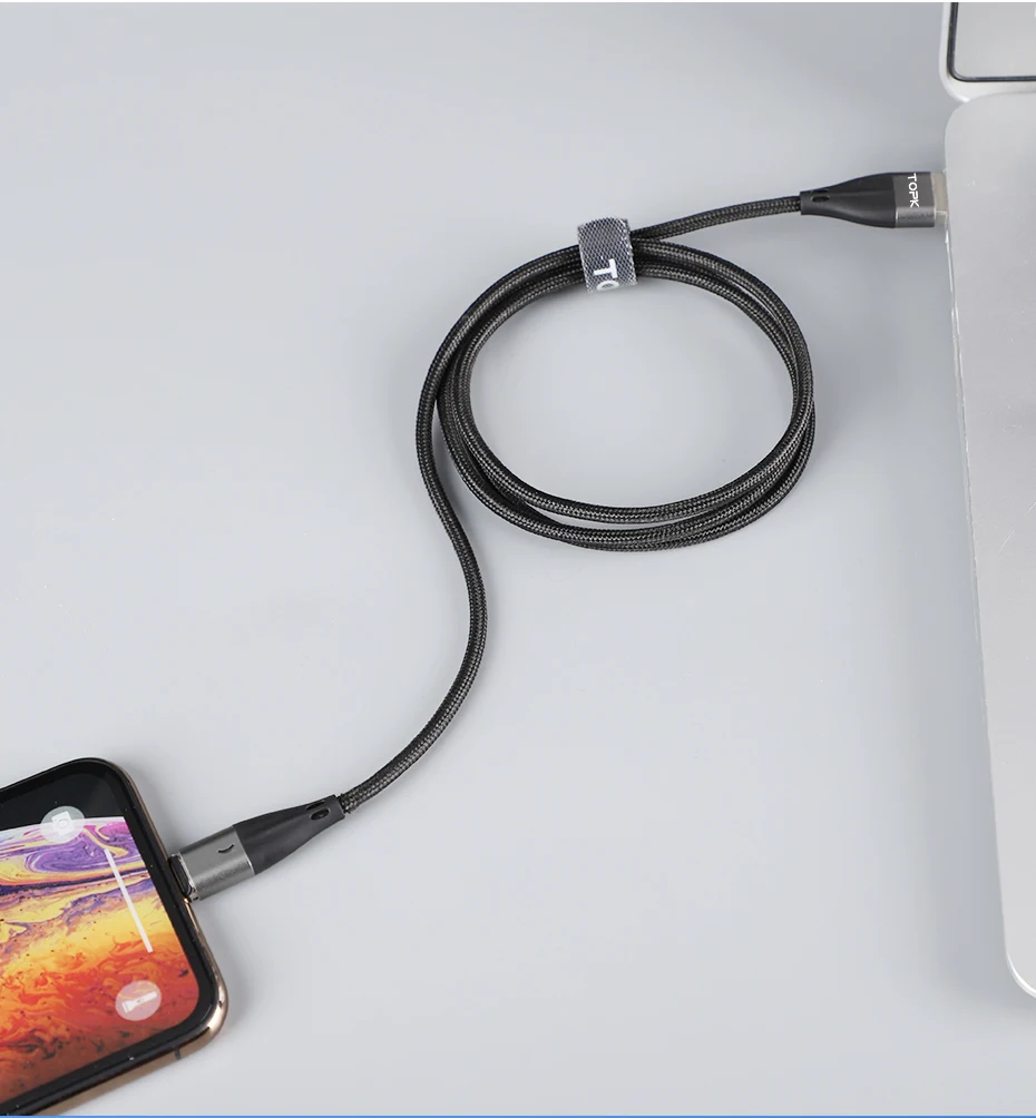 Магнитный кабель TOPK 3A для быстрой зарядки, кабель Micro USB для мобильного телефона и кабель usb type-C для iPhone, samsung, Xiaomi, huawei, htc, LG
