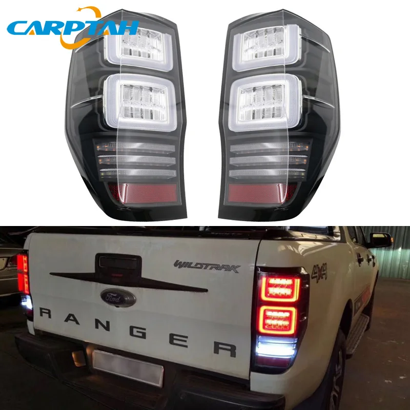 

Автомобильный Стайлинг задние фонари фонарь для Ford Ranger T7 T8 2015 - 2019 задний фонарь LED DRL + указатель поворота + тормоза + светодиодные фонари задн...