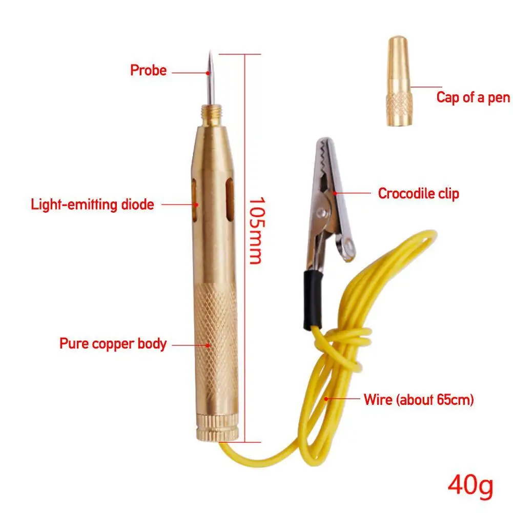 

Vehicle voltage test pen Copper test pen 6V12V24V car repair induction system Reflector pen detector, test test pen M9L5