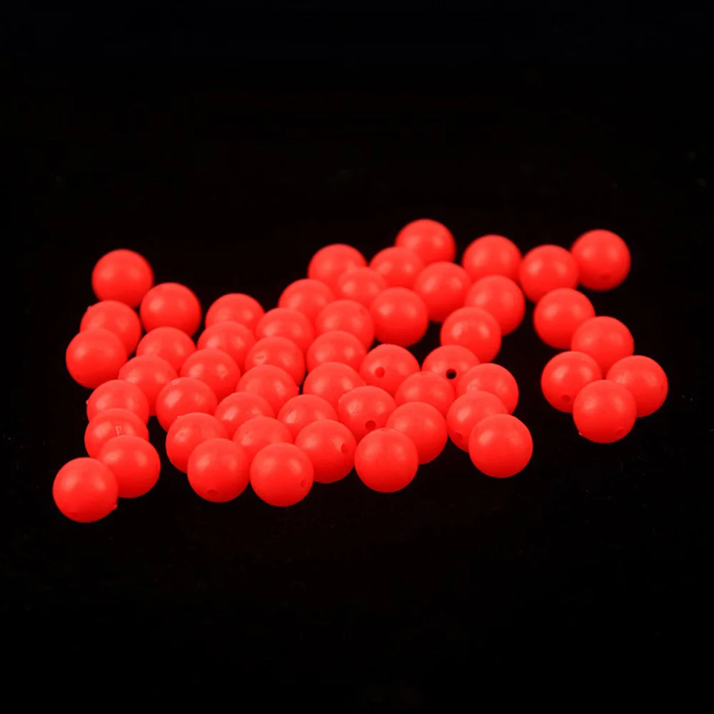 50 100 шт./лот Рыболовные Поплавки бусины красные светящиеся шарики