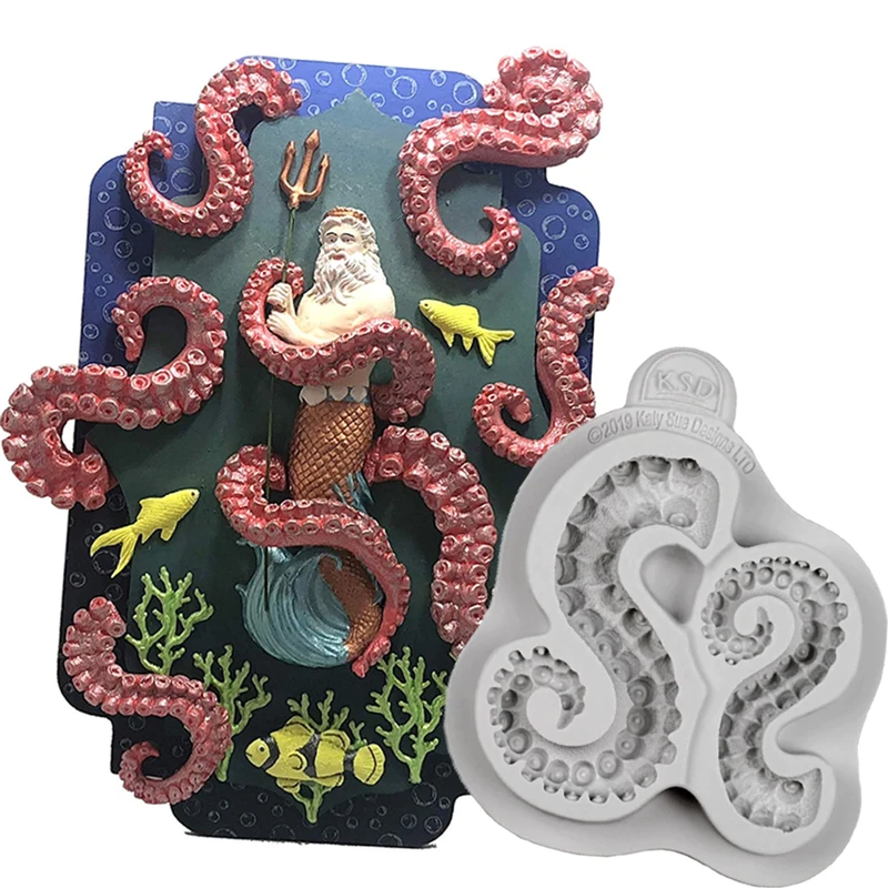 Щупальца осьминога формы для помадки инструменты украшения тортов силиконовый