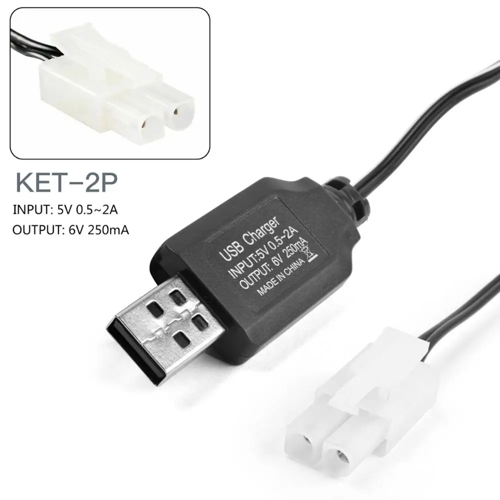 Адаптер с USB зарядкой для аккумулятора 6 в 250 мА Ni CD MH игрушек радиоуправляемых
