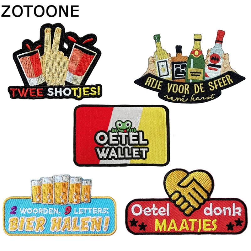 

Oeteldonk Club Full Embroidered Frog Carnival for Netherland Iron on Patches for Clothing Embroidered Patches Sticker DIY Badges