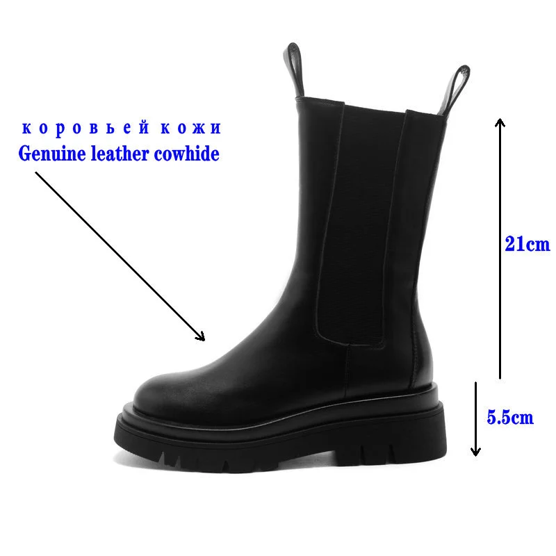 

2021 Women Ankle Boots Natural Leather Cowhide Upper Chelsea Boots Individual Design Boots for Women Chunky Boots
