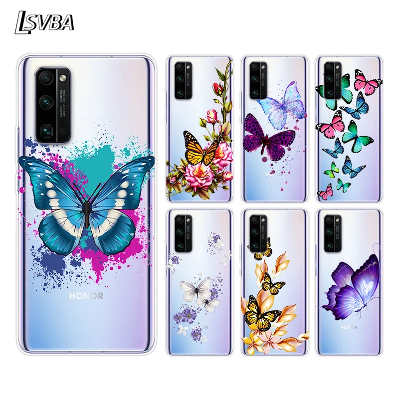 

Beautiful Butterfly Silicone Cover For Honor 30 30i 10i 30S V30 V20 9N 9S 9A 9C 20S 20E 20 7C Lite Pro Phone Case