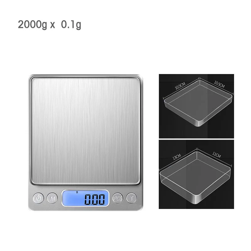 2000gx0.1 Цифровые точные весы gramera, мини весы, кухонные весы, умный электронный светодиодный цифровой весы, весы bascula cocina - Цвет: 2000gx0.1