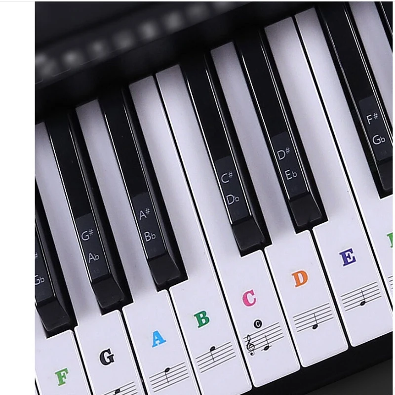 88/61/54/49 Keyboard Sticker Universal Piano Transparent Hand Roll Key Sticker——Black |
