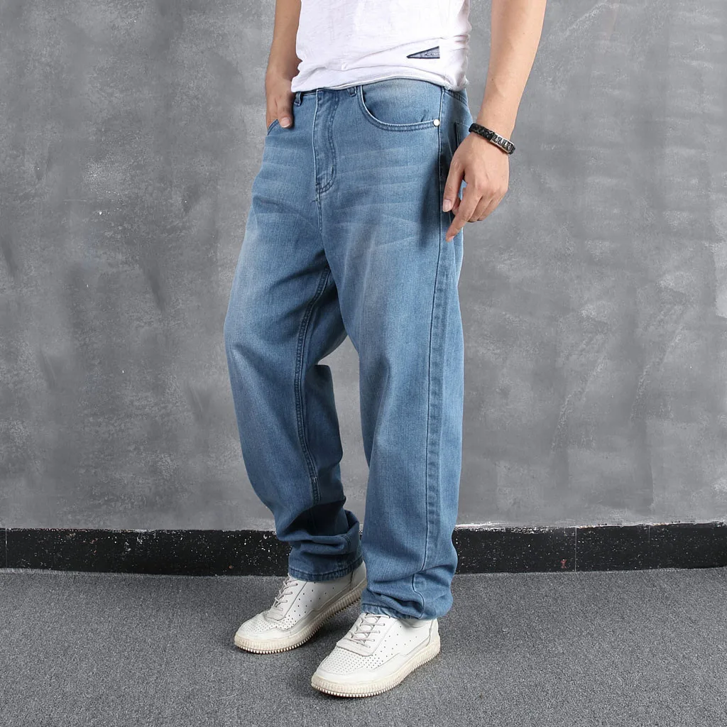 

TELOTUNY Men's Denim Trousers Loose Retro Oversize Harajuku Jeans Casual Fashion Hip Hop Street Dance Jean Pants pantalones