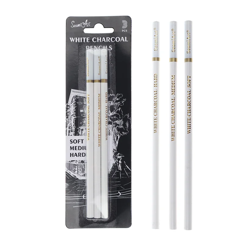 

3Pcs/set White Sketch Charcoal Pencil Standard Pencil Drawing Pencils Set For Painter Painting Art Supplies
