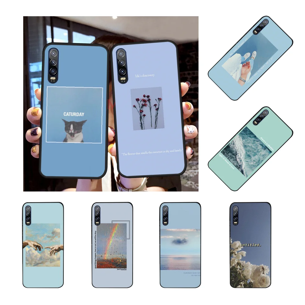 NBDRUICAI синяя эстетика песни Блестящий телефонный чехол для Huawei P9 10 lite P20 pro P30 Psmart mate