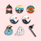 Значок для рюкзака для путешествий, значок для кемпера, яркий ффонарь, милый модный аксессуар, альпинизм, костюм, ювелирные изделия в подарок