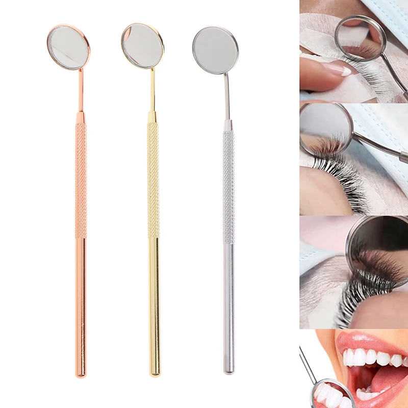 

1PC Stainless Steel Checking Mirror Professional Eyelash Makeup Tool Portable Dental Mirrors Mouth Tooth For Eyelash Extension