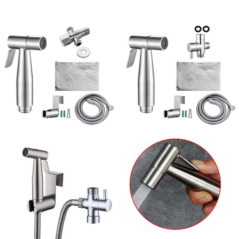 

G1/2 304 Stainless Steel Handheld Toilet Bidet Sprayer Shower Set For Bathroom Hand Sprayer Shower Head Self Cleaning