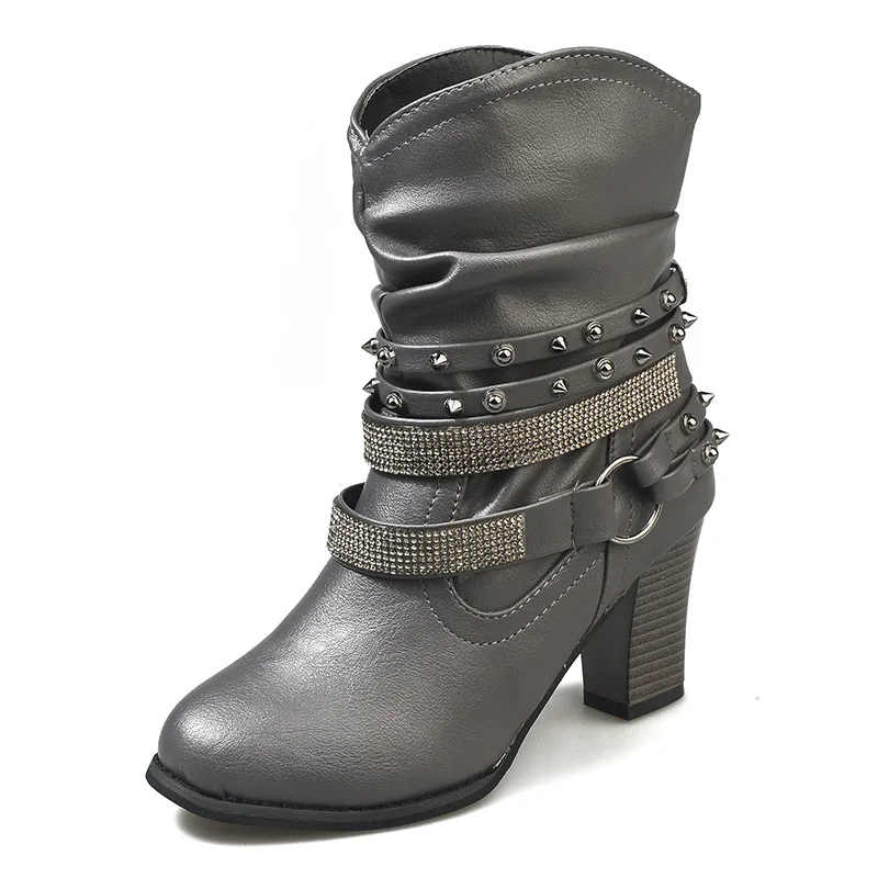 Осенние ботильоны с перфорацией женские туфли на высоком каблуке обувь