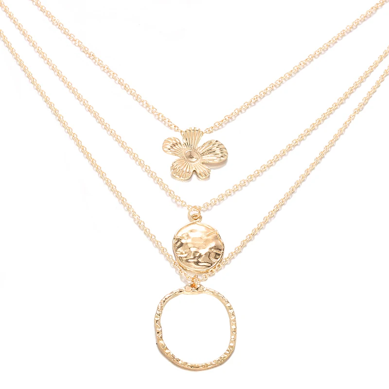 5 шт./компл. женские ожерелья Классический Геометрическая круглая драгоценные